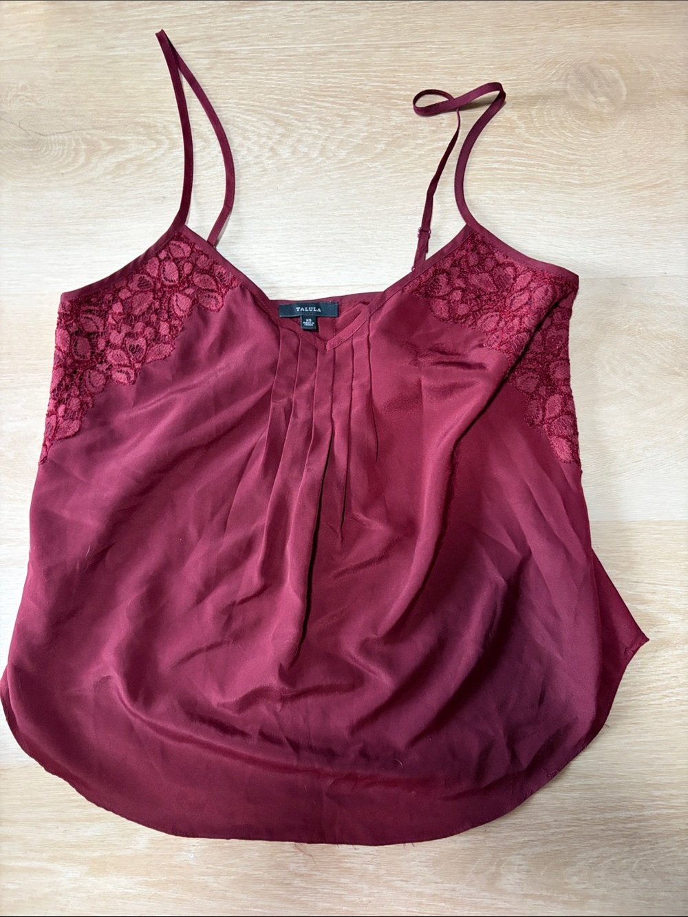 Talula Wine Red Lace-Trim Camisole